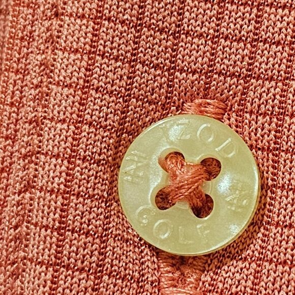 Izod Gold Polo Shirt Mens Size XXL Pink Logo Collared Short Sleeve Pullover - Picture 14 of 16